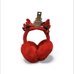 Festive Red Reindeer Earmuffs for Adults