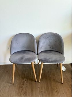Gray Velvet Dining Chairs