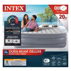 NEW Intex Queen Air Mattress 20” – Built-in Pump