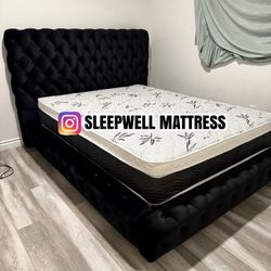 Queen Bed frame  With Mattress Included Brand New