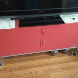 Ikea Red Metal Cabinet W/ Lock