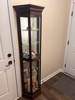 Glass Curio Cabinet with light