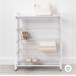 4 Drawer Metal Storage Organizer White - Brightroom™