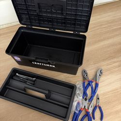 CRAFTSMAN Tool Box with FREE WORKPRO Pliers & Tools Set (Like New)