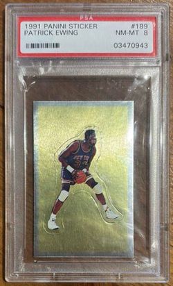 Patrick Ewing 1991 Panini Sticker - Foil PSA 8