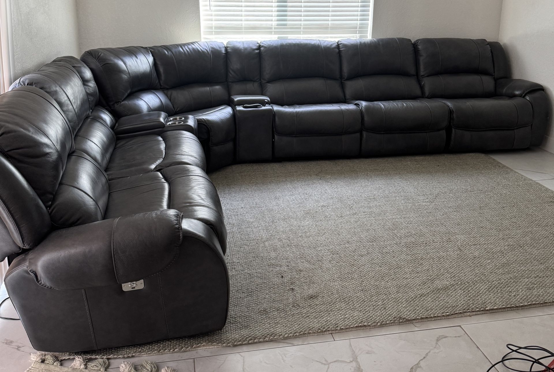 Grain Leather Sectional Sofa