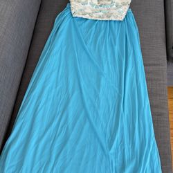 Two Piece Beaded Top Light Blue Dress Size 5