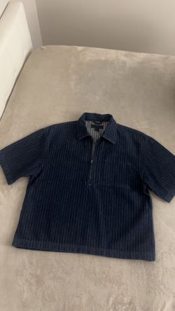 Navy Blue Great Quality Short Sleeve Half Zip Up Shirt Brand New Size S