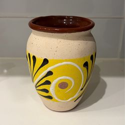 Hand crafted Mexican vase Hand painted