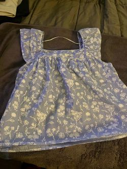 Blue floral blouse
