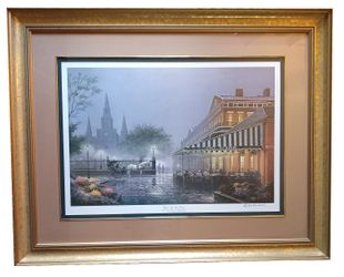 Signed James Hussey "Cafe in the View Carre at St. Ann Street and Decatur Street"