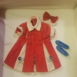1960's Vintage Skipper Dolls Dress And hair  BoW Outfit 