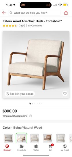 Esters Wood Armchair Husk - Threshold - Target