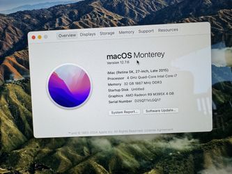 imac retina 5k 27-inch late 2015 4ghz Gpu 32gb Ram 500gb Flash Storage