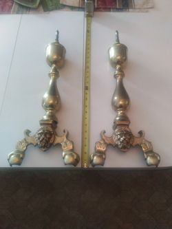 vintage brass andirons