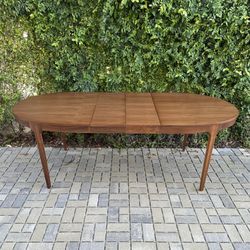 Restored Walnut Expandable Mid Century Dining Table by Cal Mode