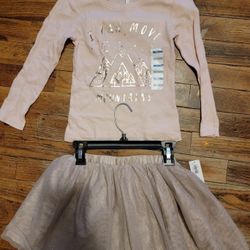 Nwt Girls Size 4T/5T Old Navy Skirt Outfit Pink Mauve see description