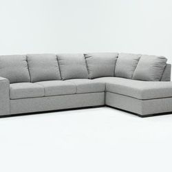 Lucy Grey 2 Piece 114" Sectional With Right Arm Facing Chaise