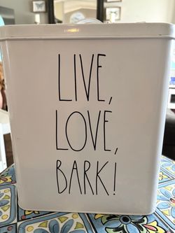 Rae Dunn Live Love Bark Dog Treat Canister
