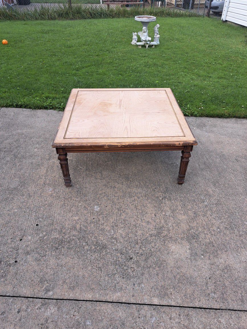 Square 38 Inch Coffee Table Needs To Be Refinished