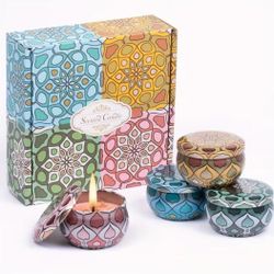 4 Pack Candles Set Natural Soy Wax 2.5oz 60 Hour Burn Time