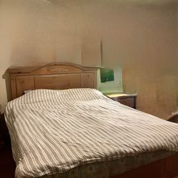 Queen Size bed Frame And Mattress
