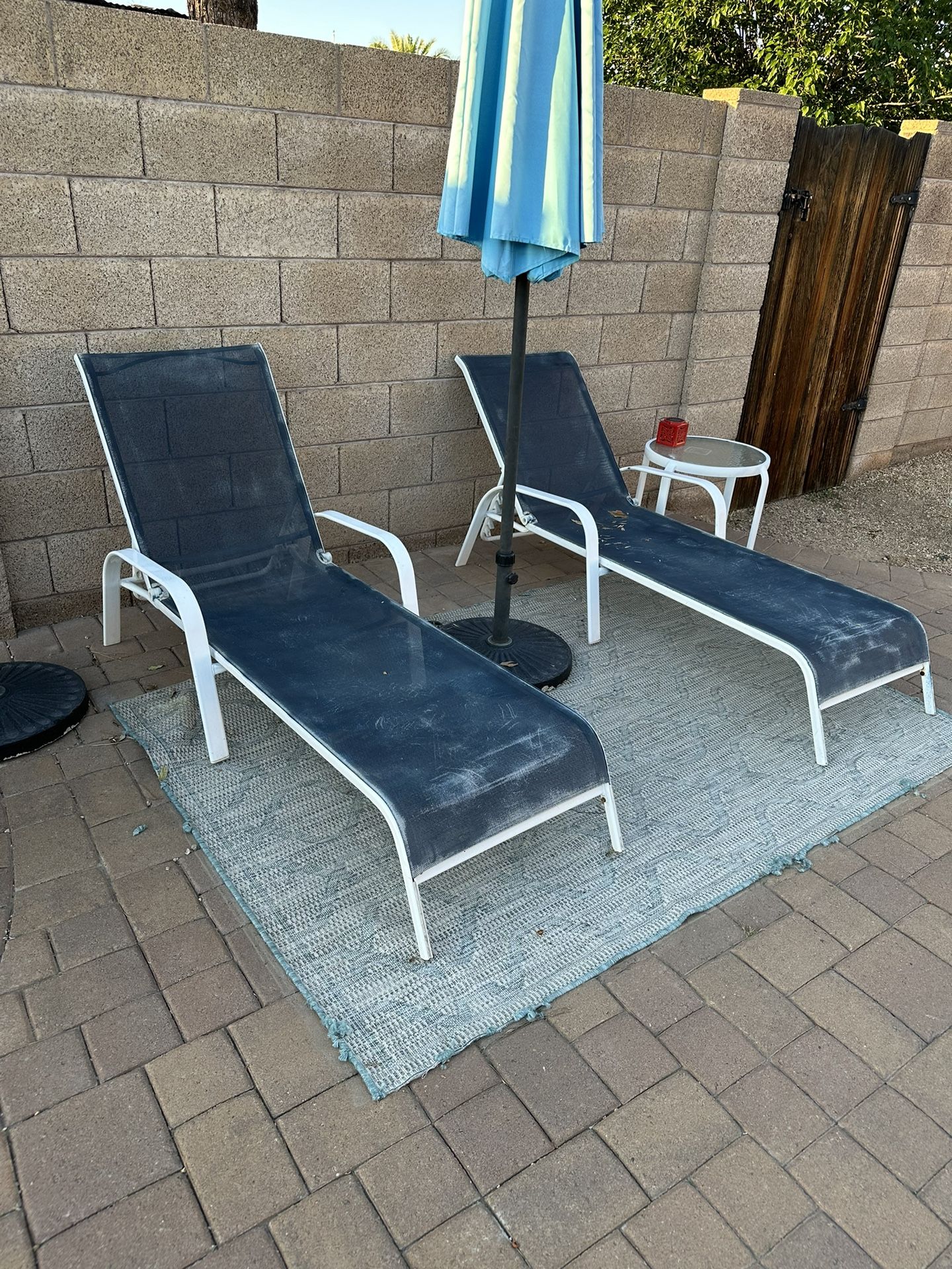 Pool loungers & Small Table