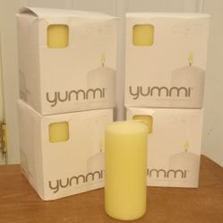 yummi the pillar candle 2.25 X 5.0"  .. +35hr (4x in a box / 4 boxes - Lot of 16 Candles)