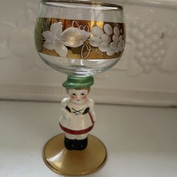 Vintage Goebel Hummel Bavarian Figurine Wine Glasss