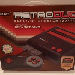 RetroDuo 8-Bit & 16-Bit Twin Video Game System V 3.0 for NES & SNES Games