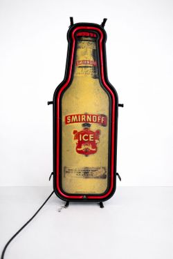 Smirnoff Ice Neon Bottle Sign Light Bar Display Decor Broken AS IS Vintage