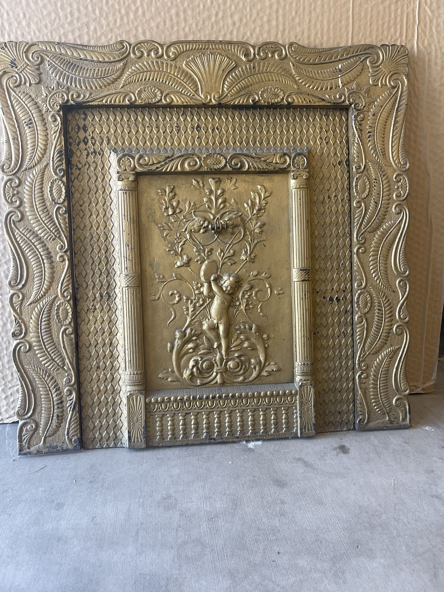 Antique Summer Fireplace Screen