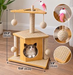 Cat Tree Tower with Scratching Posts and Condo