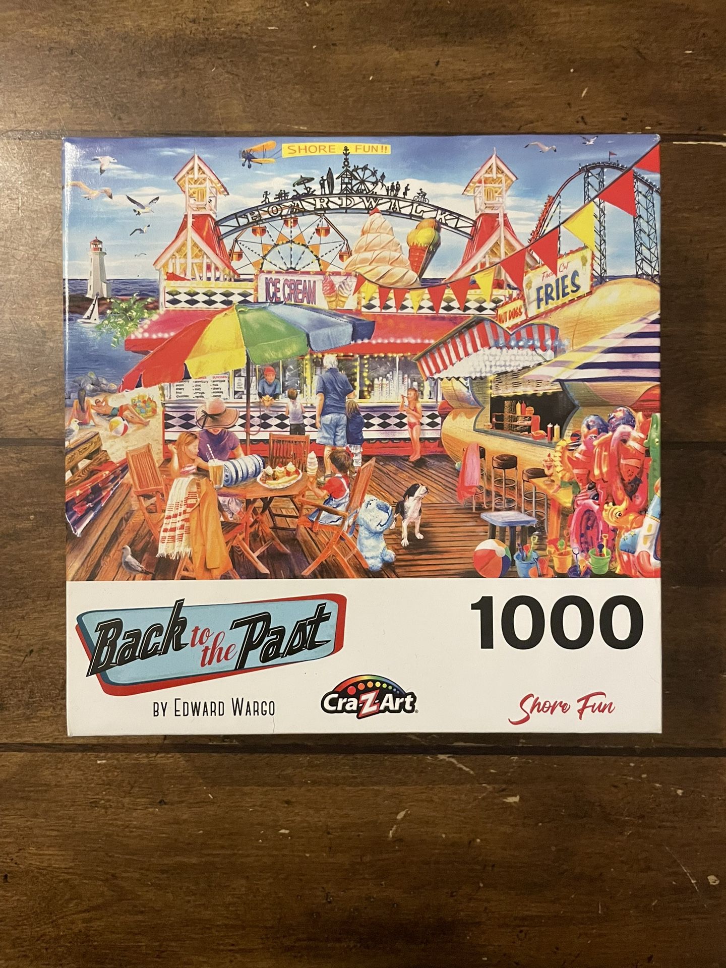 1,000 piece puzzle Crazy Art “Back to the Past, Shore Fun” by Edward Wargo