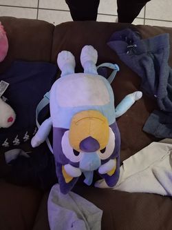 Bluey Backpack and bluey plush