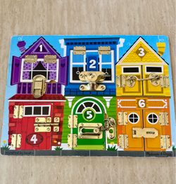 Toys-Melissa & Doug Latches Board Puzzle