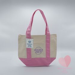 Trader Joes Mini Pastel Canvas Tote Bags. 