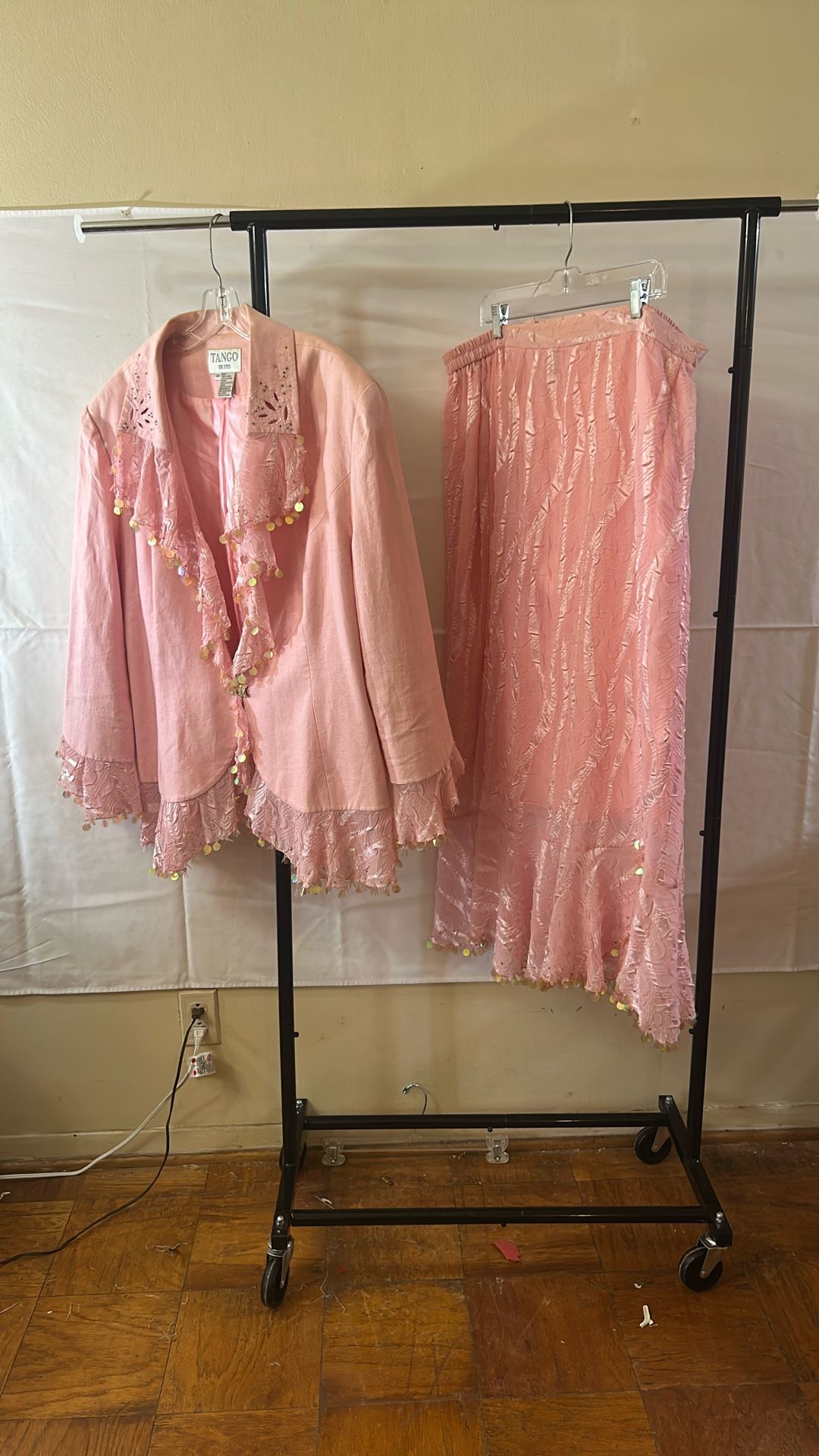 Tango Pink Elegant Long Skirt Size 22