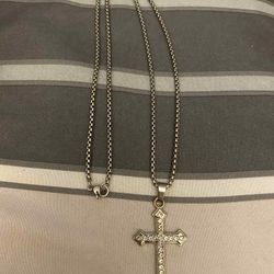 Silver Plated Chain With Cross