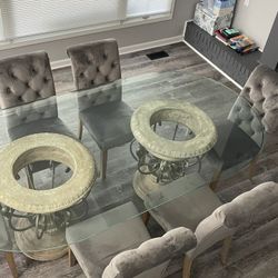Glass Dining Table And 6 Chairs