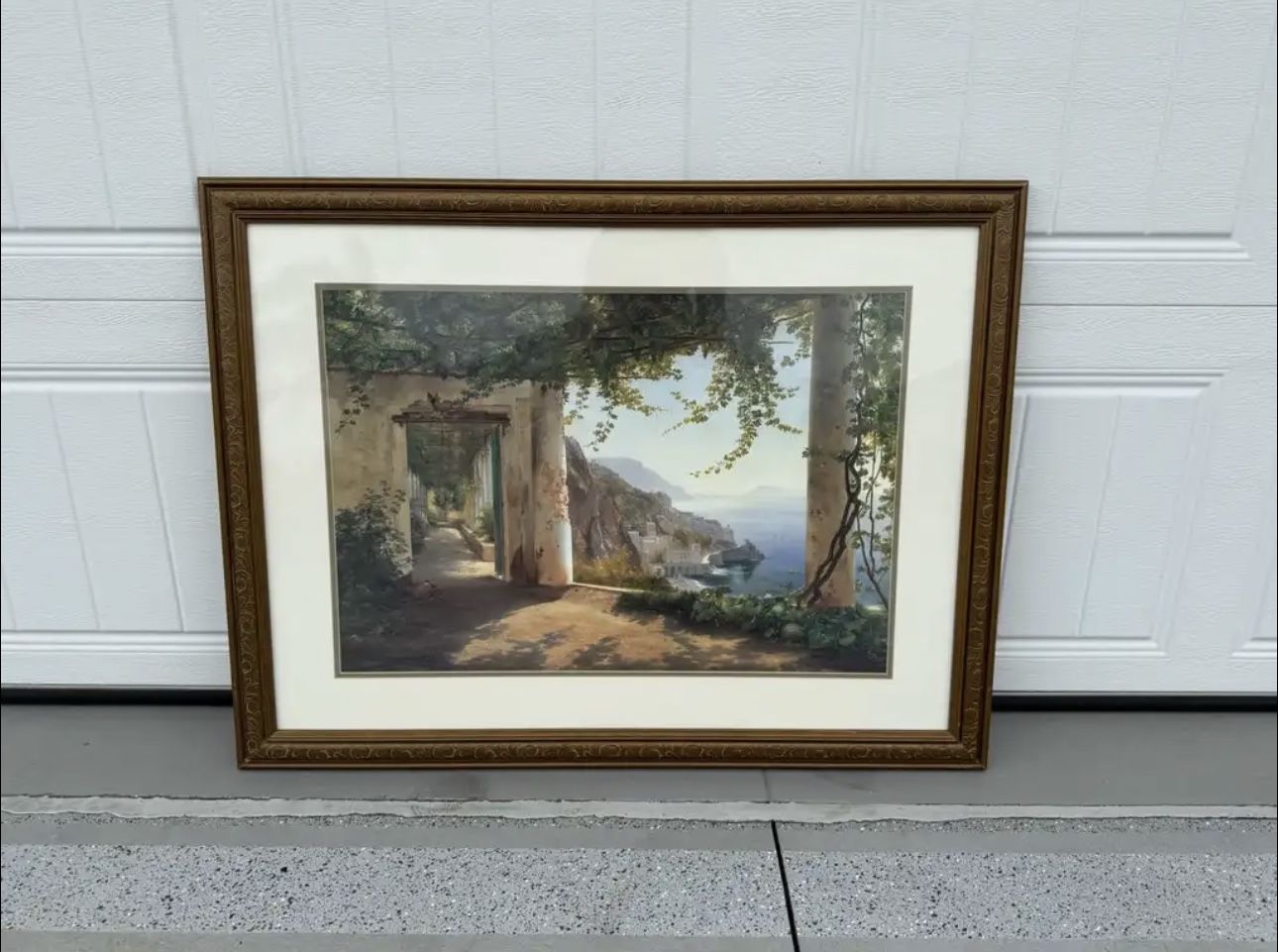 Large Traditional Coastal Landscape Wall Art – Antique Bronze Frame