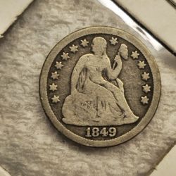 1849 US Half Dime Circulated Condition 