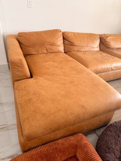 sectional couch - burnt orange
