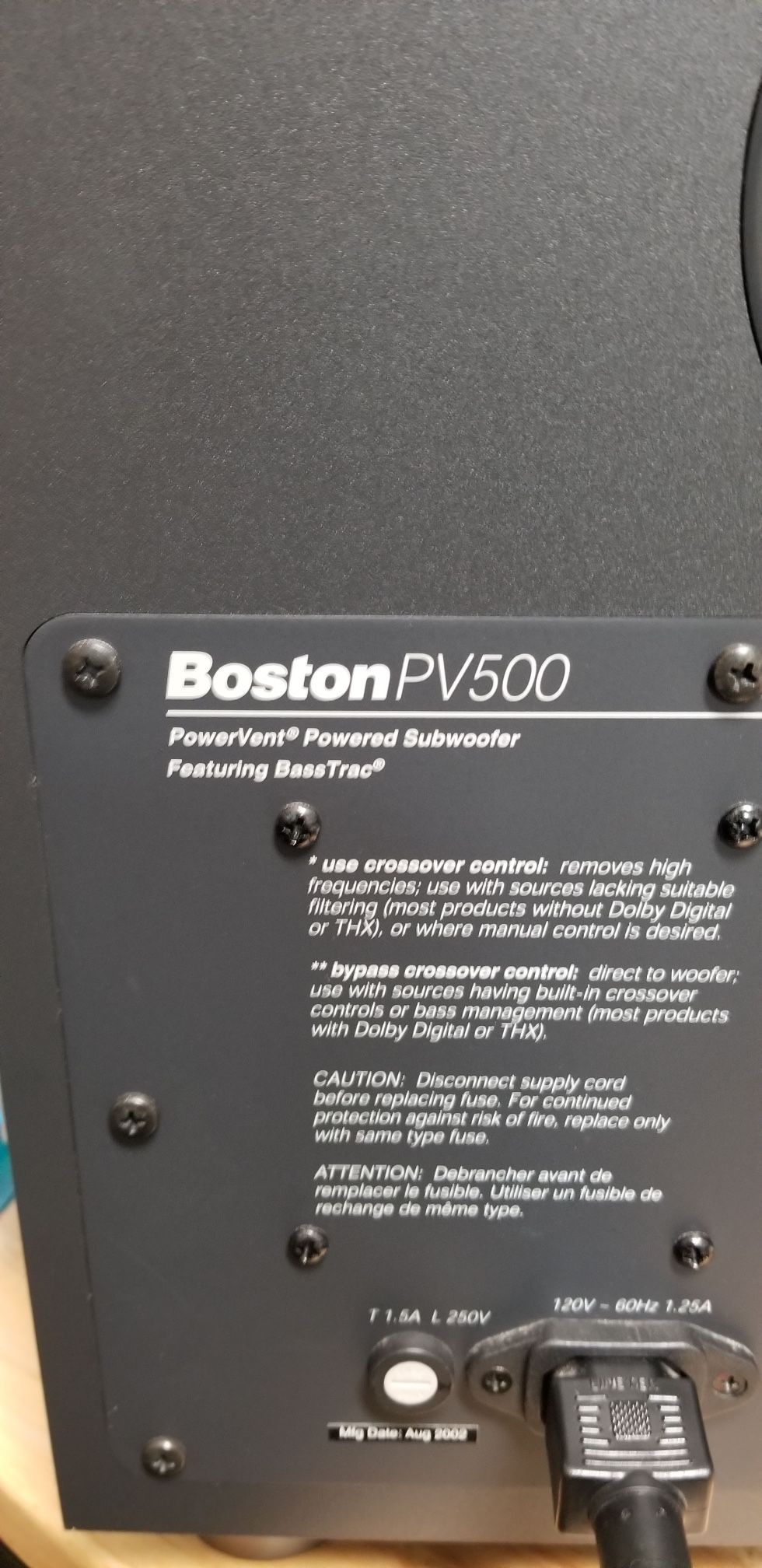 Boston Pv500 Subwoofer