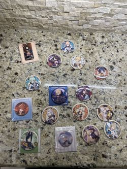 Anime Genshin Impact badge buttons Lot