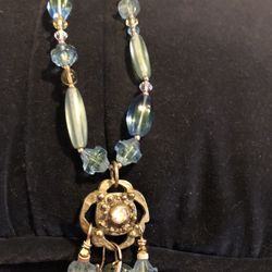 Blue Green Gold Necklace
