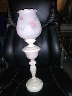 Antique/vintage rose painted lamp