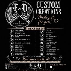 🖤 E&D Wood & Paint | Custom wood, laser & painted gifts | Handmade in Riverside/Nuevo, CA