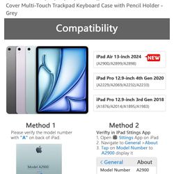 GGH Touch for iPad Keyboard Case Air 13 (M3 2025 / M2 2024) &12.9 iPad Pro (6th,5th,4th, 3rd Gen),360° Rotatable Protective Cover Multi-Touch Trackpad