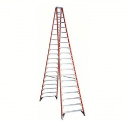 New WERNER Twin Stepladder: T7420 20 ft Ladder Size, Fiberglass, 300 lb Load